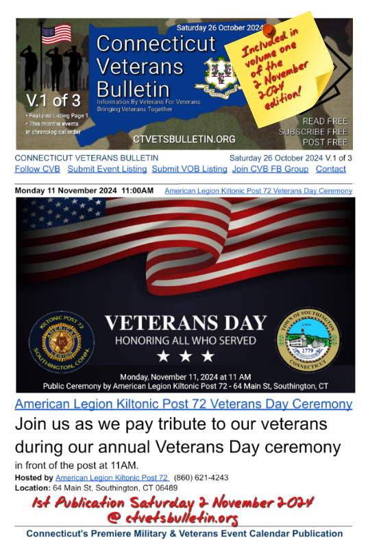 American Legion Kiltonic Post 72 Veterans Day Ceremony