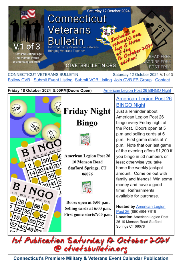 American Legion Post 26 BINGO Night