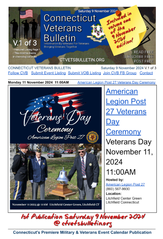 American Legion Post 27 Veterans Day Ceremony