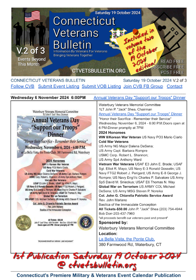 Annual Veterans Day "Support our Troops" Dinner