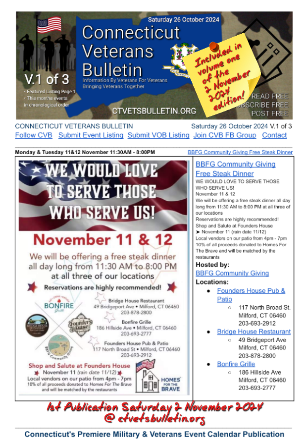 BBFG Community Giving Free Steak Dinner