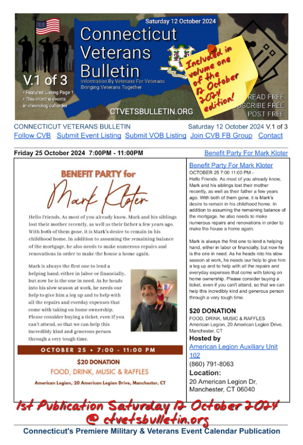 Benefit Party For Mark Kloter