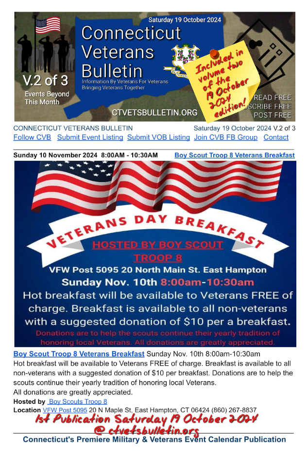 Boy Scout Troop 8 Veterans Breakfast