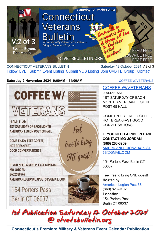 COFFEE W/VETERANS 2 November 2024