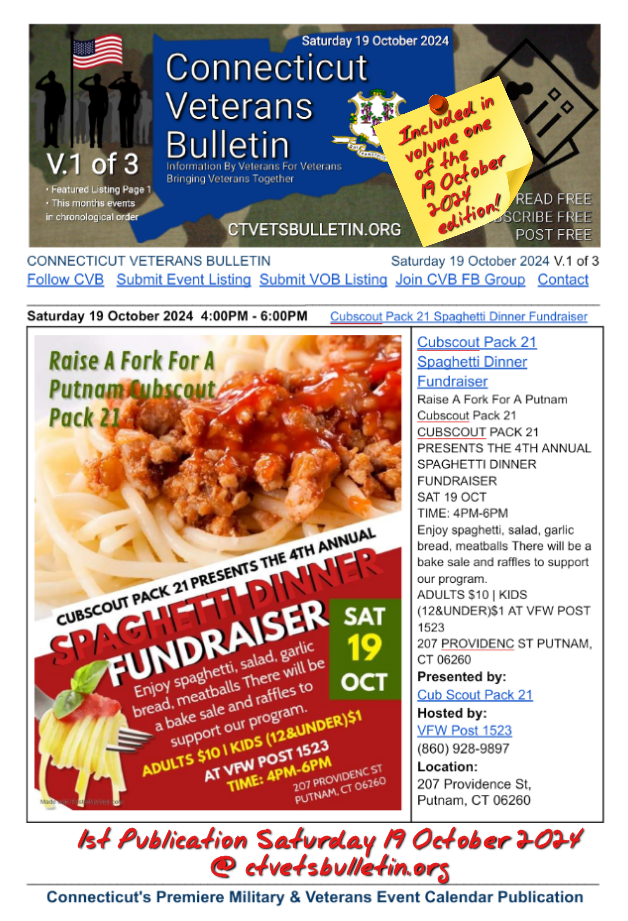 Cubscout Pack 21 Spaghetti Dinner Fundraiser