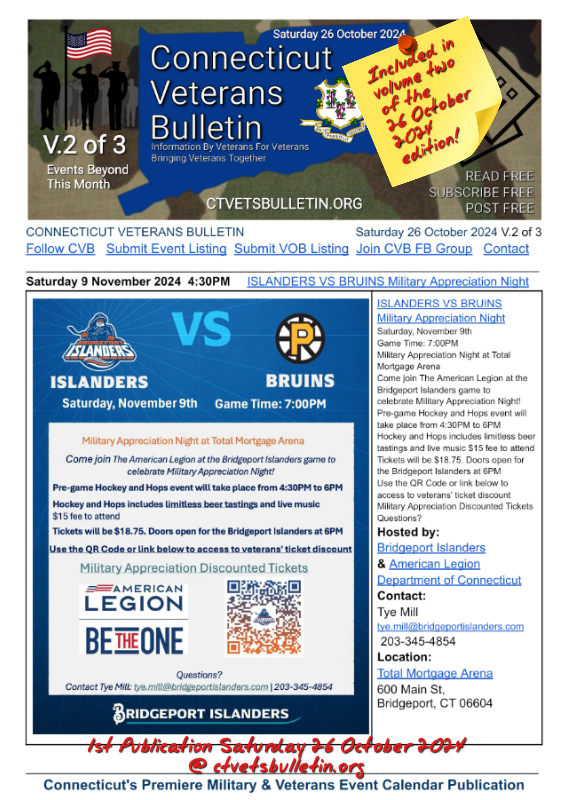 ISLANDERS VS BRUINS Military Appreciation Night