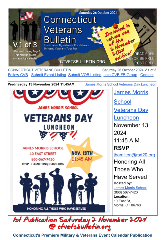 James Morris School Veterans Day Luncheon