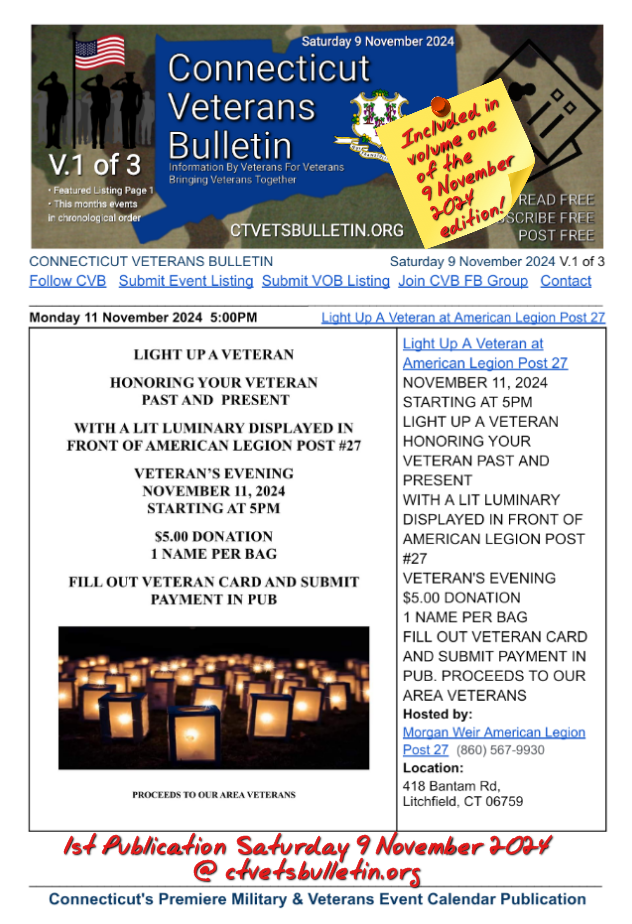 Light Up A Veteran at American Legion Post 27