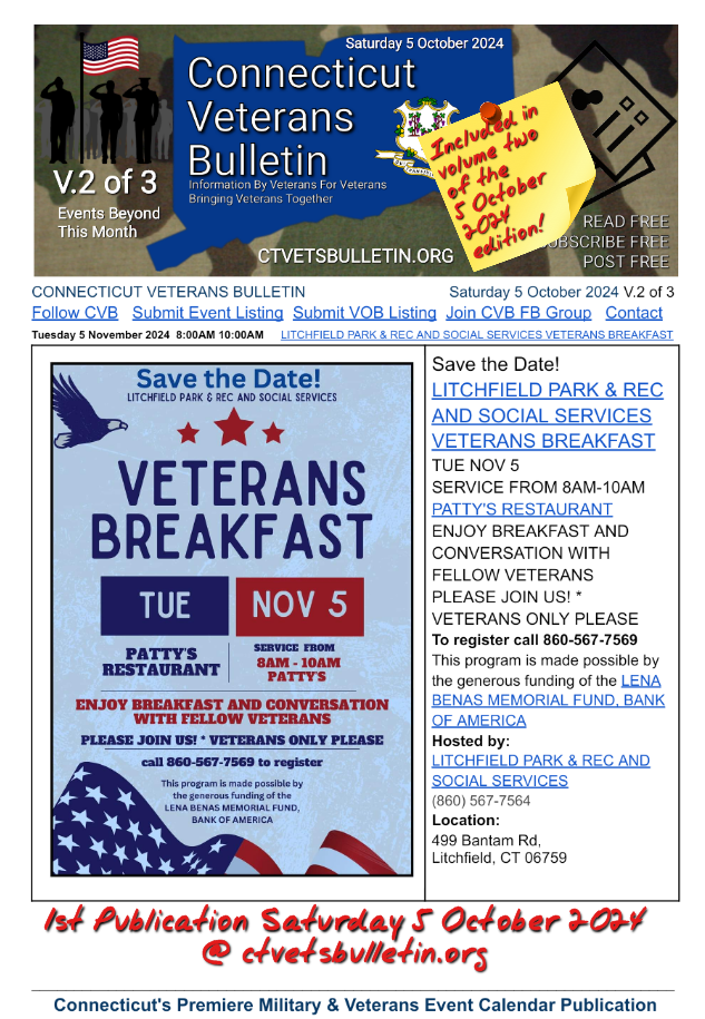 LITCHFIELD PARK & REC AND SOCIAL SERVICES VETERANS BREAKFAST