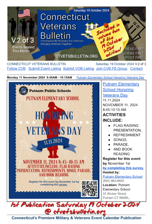 Putnam Elementary School Honoring Veterans Day