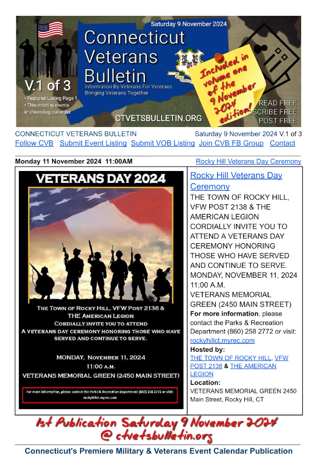 Rocky Hill Veterans Day Ceremony