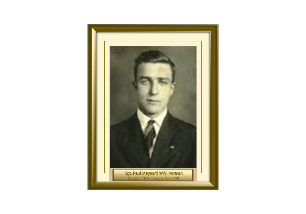 Sgt. Paul Maynard WWI Veteran 29 March 1897 - 11 November 1918
