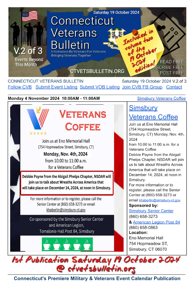 Simsbury Veterans Coffee