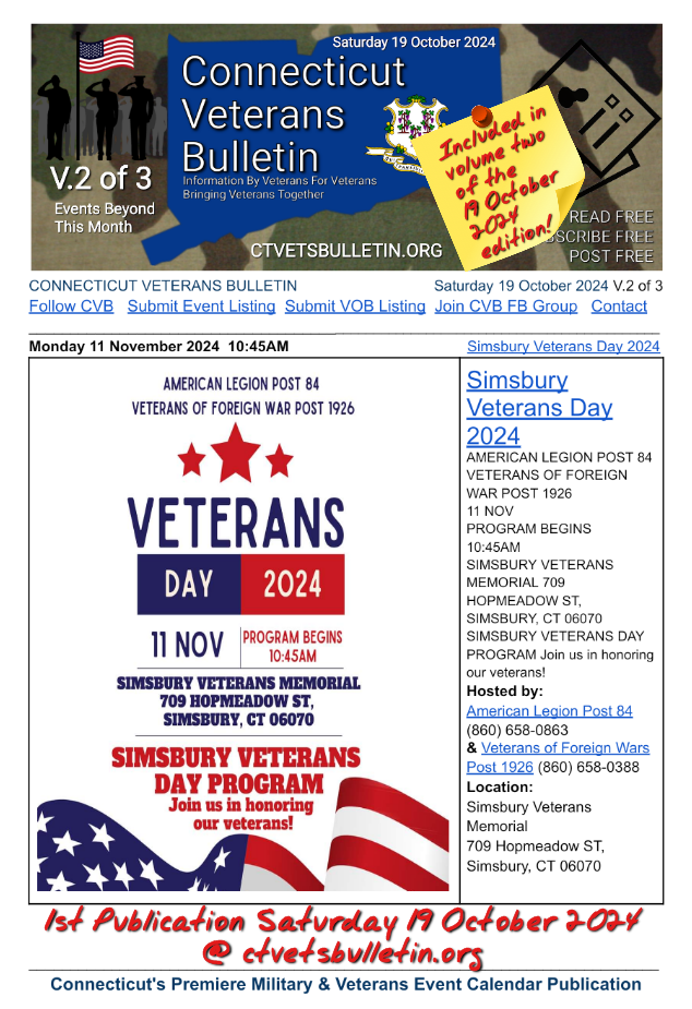 Simsbury Veterans Day 2024