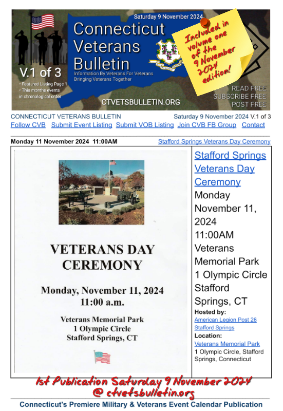 Stafford Springs Veterans Day Ceremony