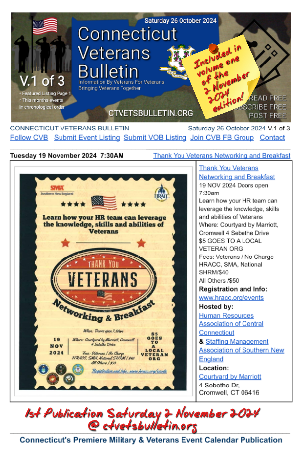 Thank You Veterans Networking and Breakfast