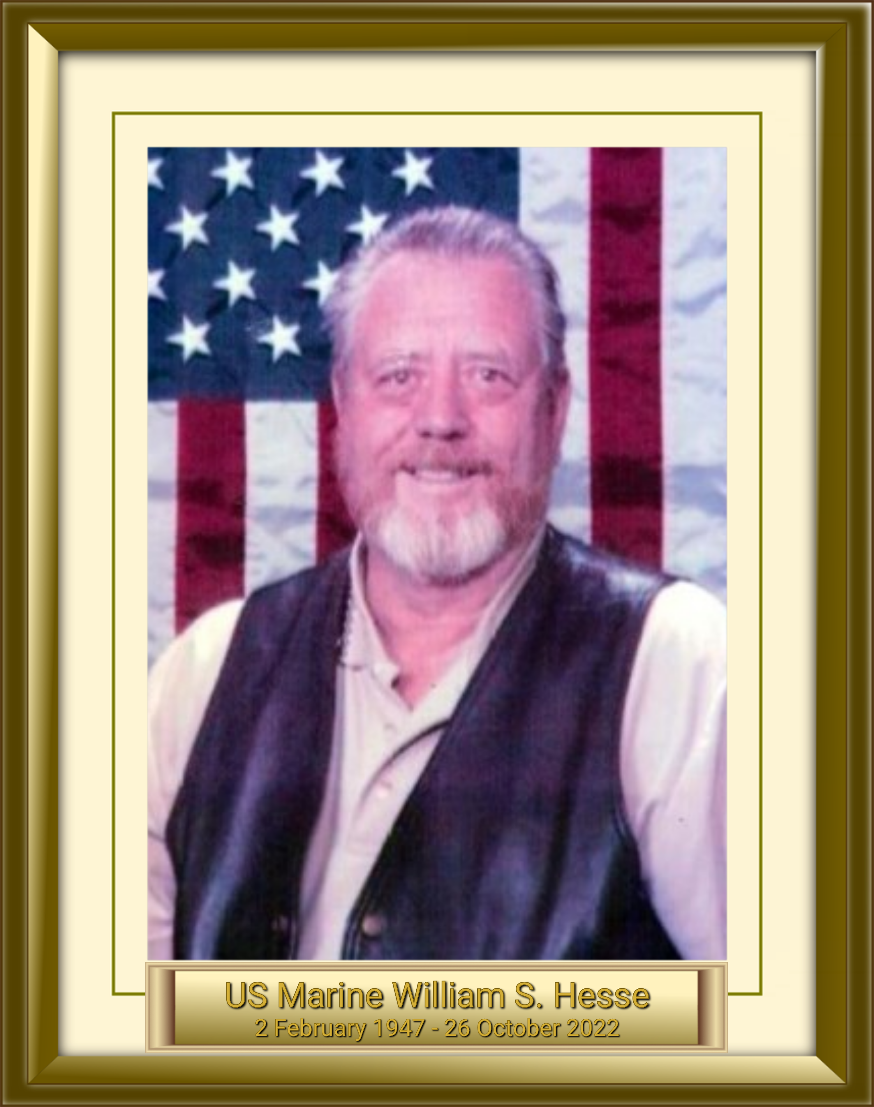 US Marine William S. Hesse 2 February 1947 - 26 October 2022