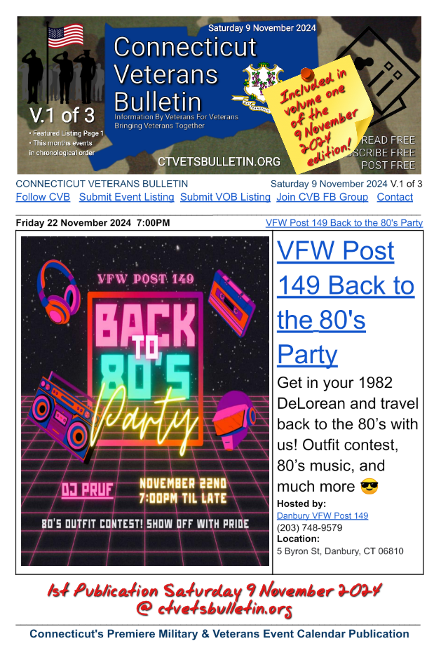 VFW Post 149 Back to the 80's Party