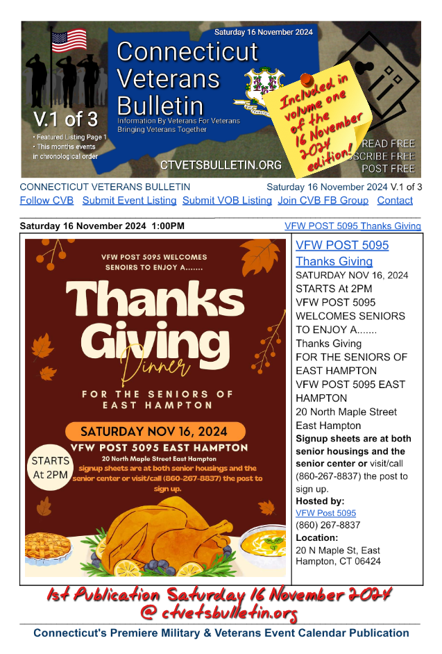 VFW POST 5095 Thanks Giving