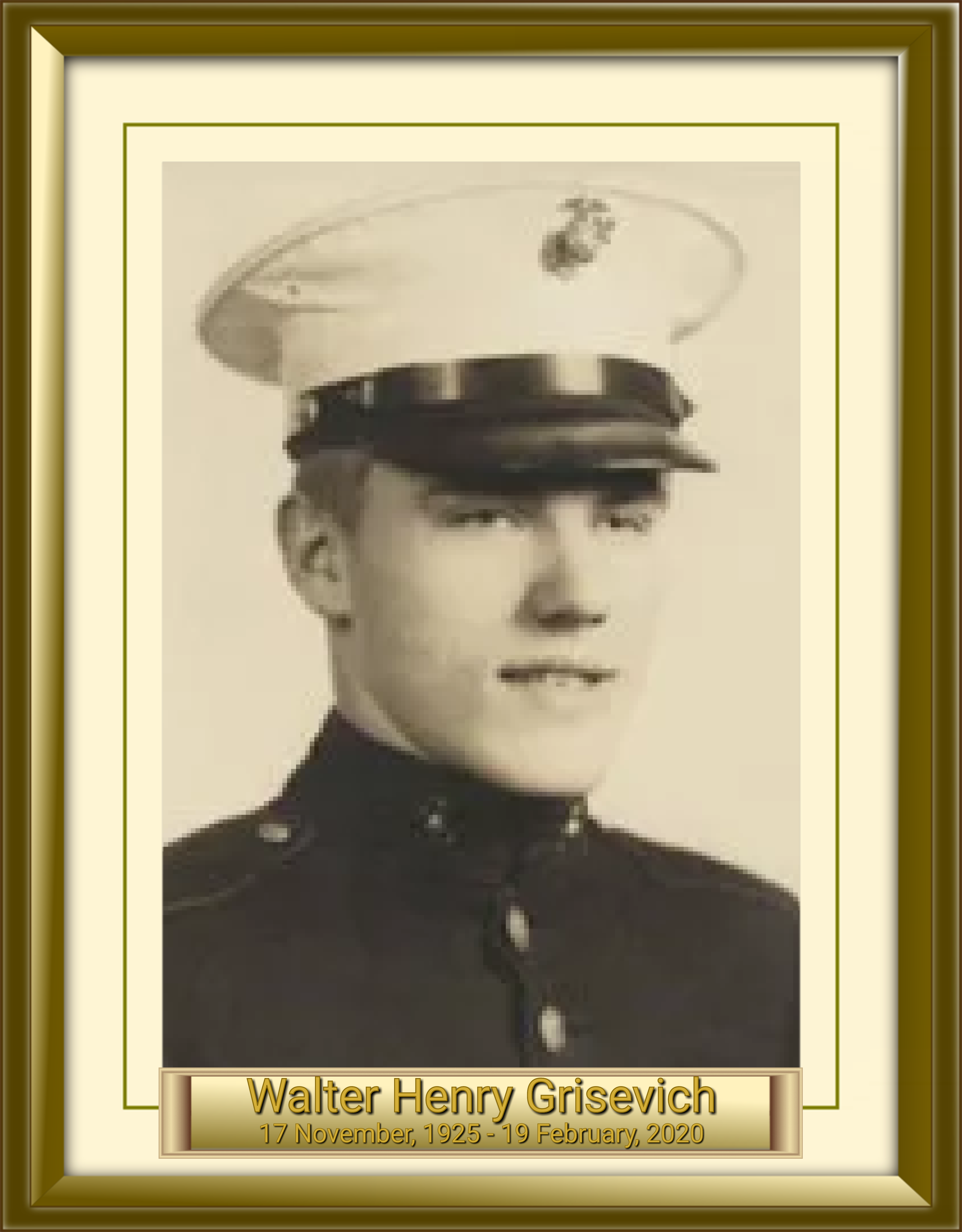 Walter Henry Grisevich Nov 17, 1925 - Feb 19, 2020