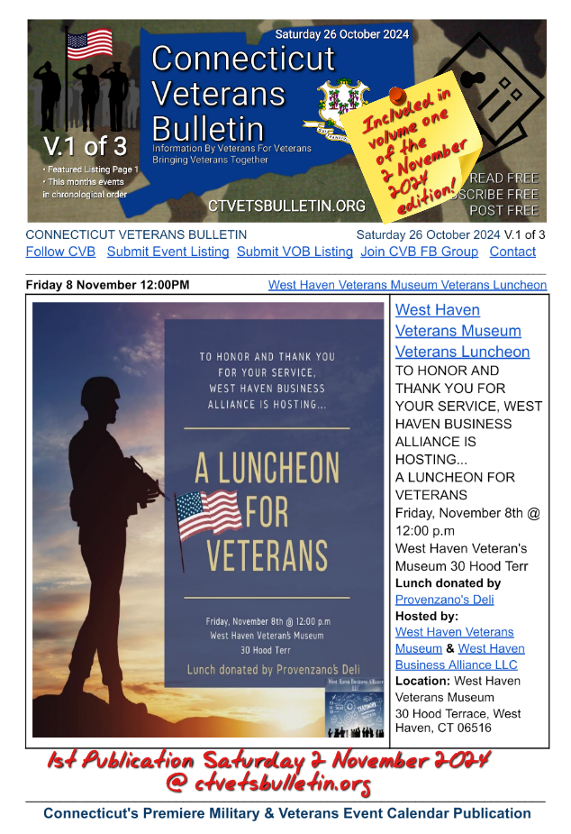 West Haven Veterans Museum Veterans Luncheon