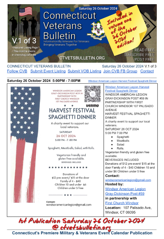 Windsor American Legion Harvest Festival Spaghetti Dinner
