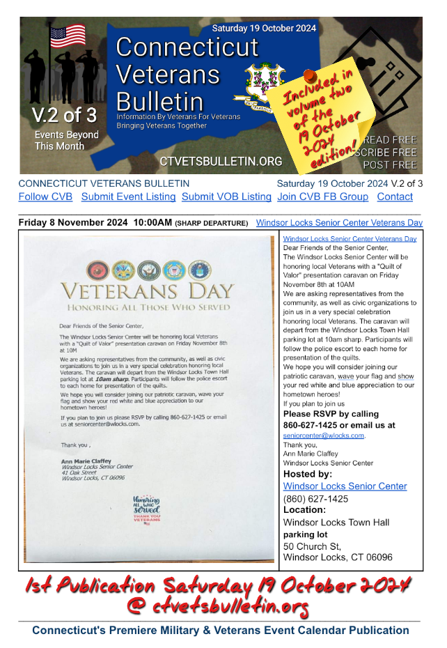 Windsor Locks Senior Center Veterans Day