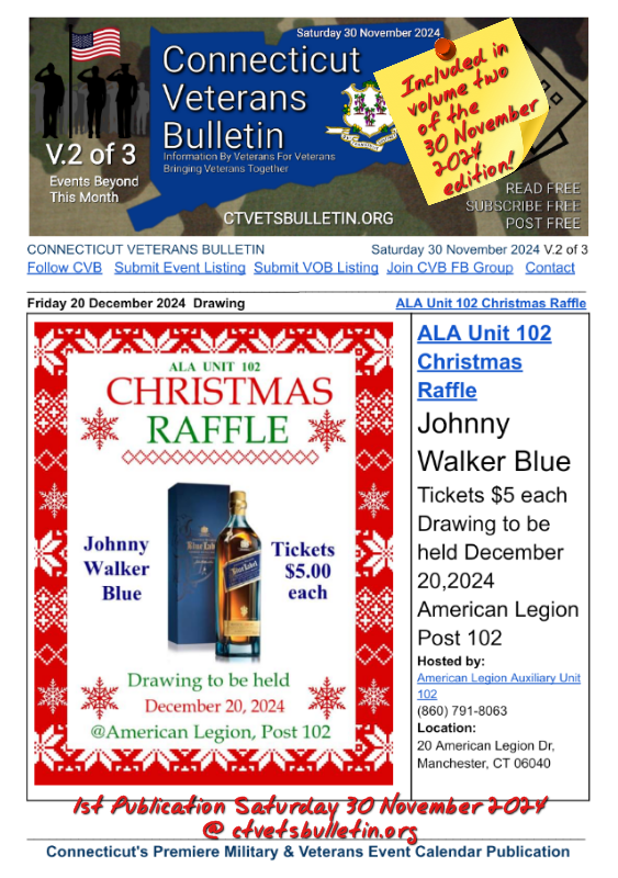 ALA Unit 102 Christmas Raffle