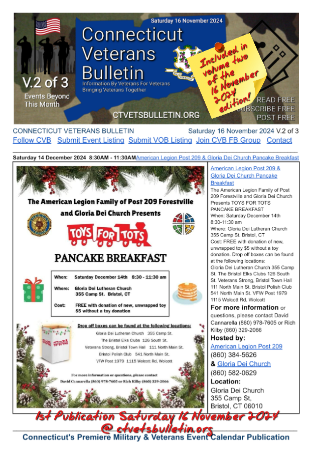 American Legion Post 209 & Gloria Dei Church Pancake Breakfast