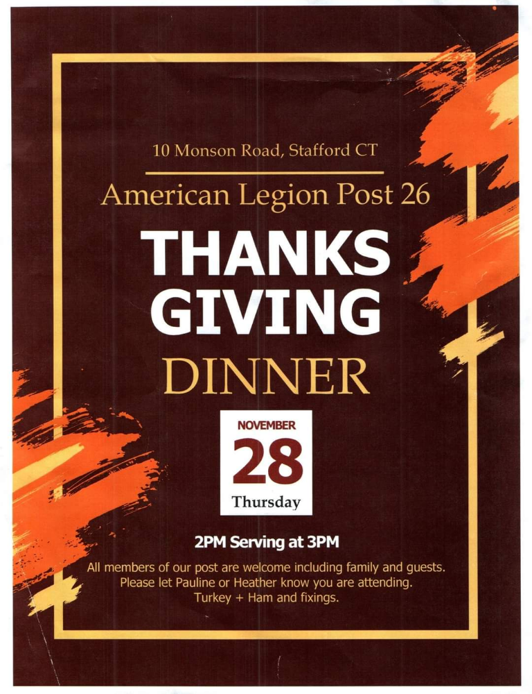 American Legion Post 26 Thanksgiving Dinner