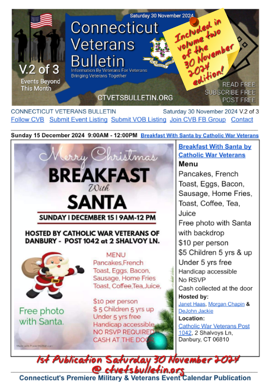 Breakfast With Santa by Catholic War Veterans