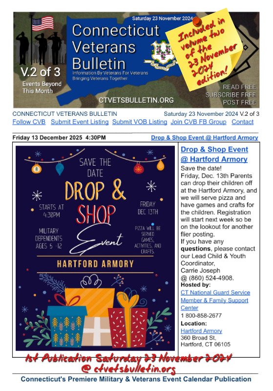 Drop & Shop Event @ Hartford Armory