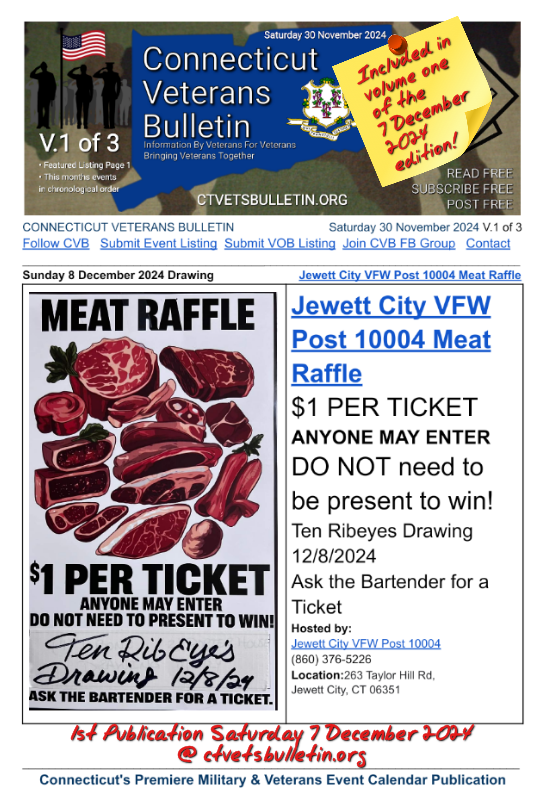 Jewett City VFW Post 10004 Meat Raffle
