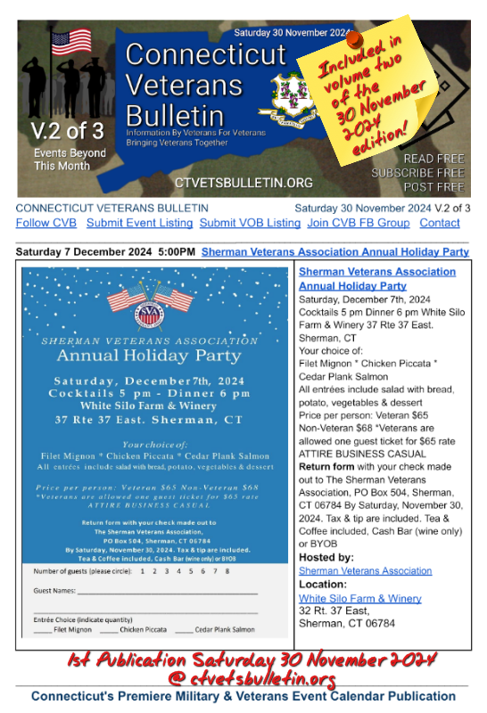 Sherman Veterans Association Annual Holiday Party