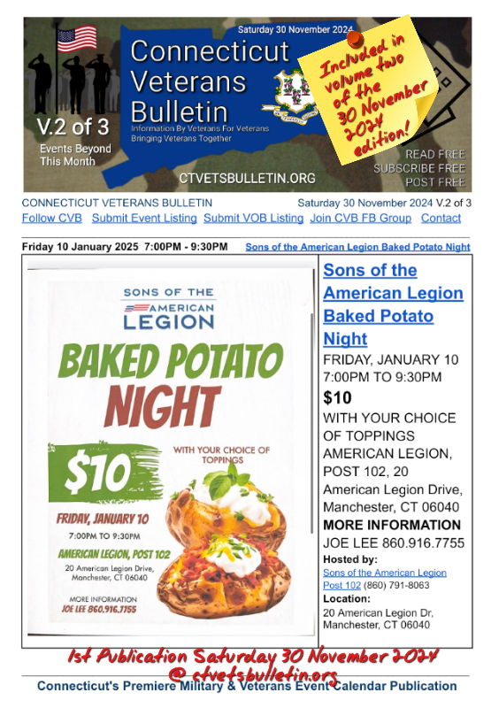 Sons of the American Legion Baked Potato Night