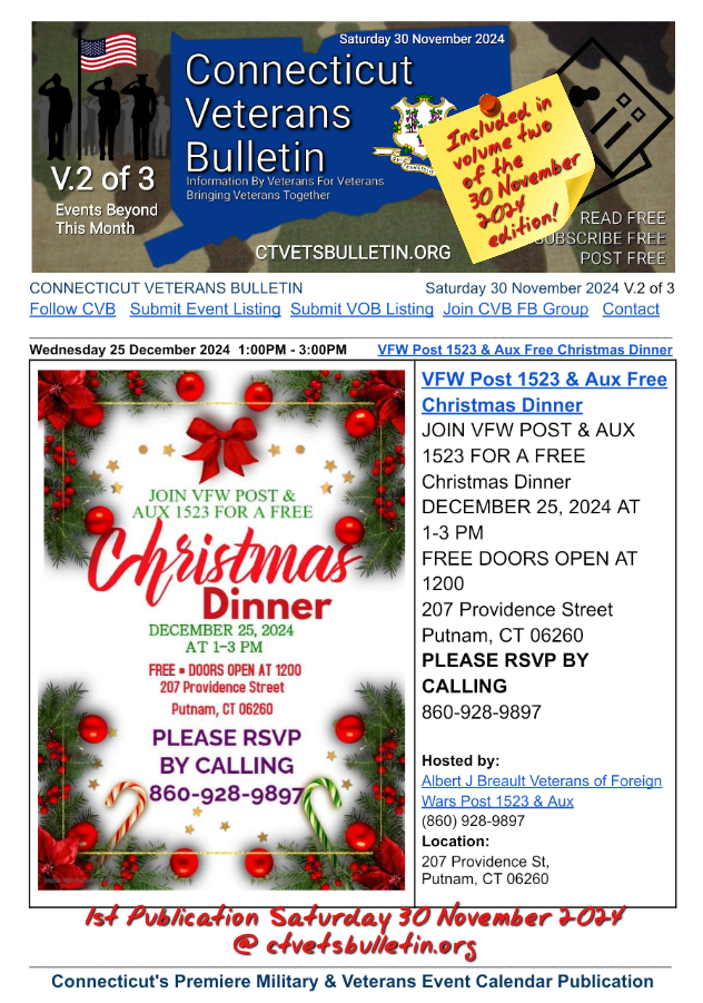 VFW Post 1523 & Aux Free Christmas Dinner