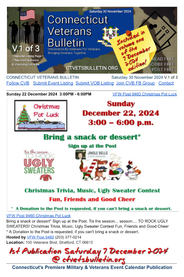 VFW Post 9460 Christmas Pot Luck