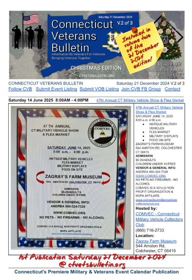 47th Annual CT Military Vehicle Show & Flea Market
