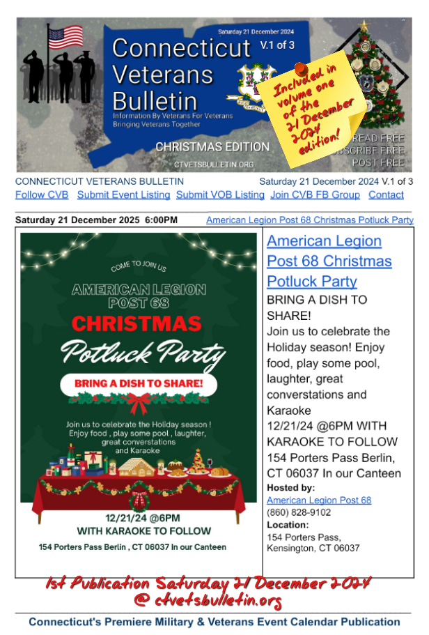 American Legion Post 68 Christmas Potluck Party