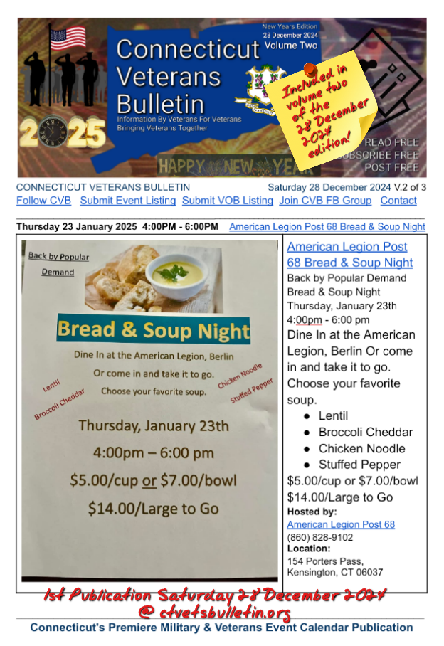 American Legion Post 68 Bread & Soup Night
