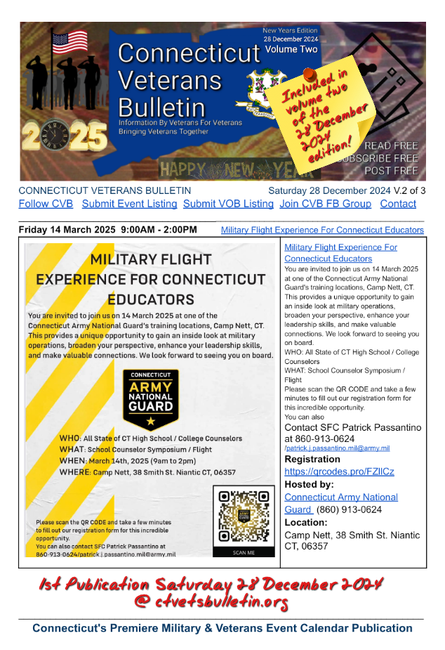 Military Flight Experience For Connecticut Educators
