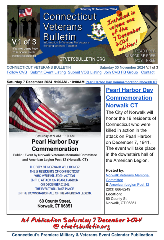 Pearl Harbor Day Commemoration Norwalk CT