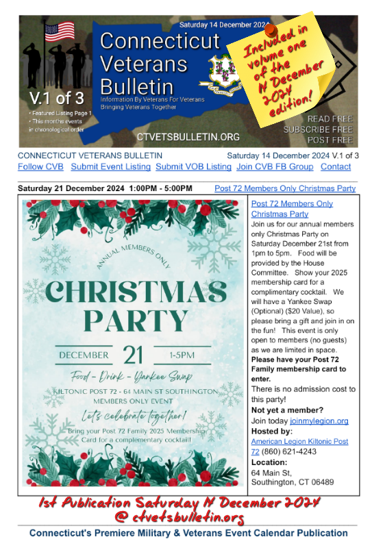 Post 72 Members Only Christmas Party