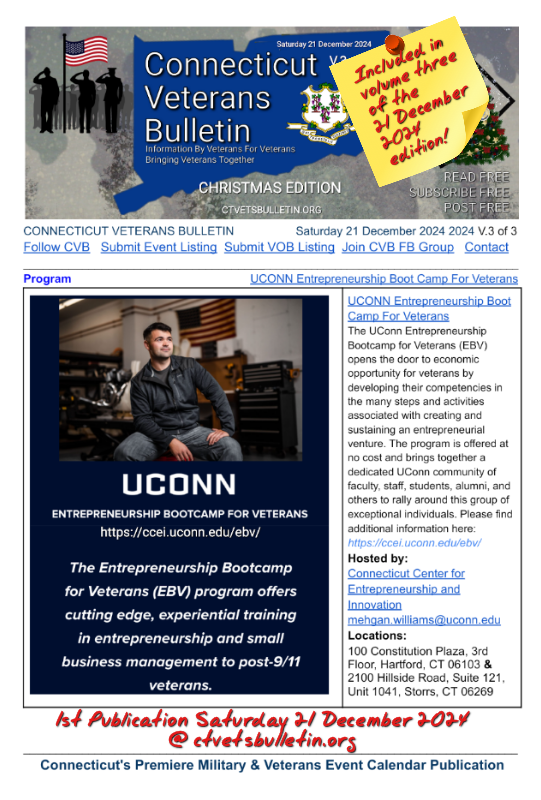 UCONN Entrepreneurship Boot Camp For Veterans