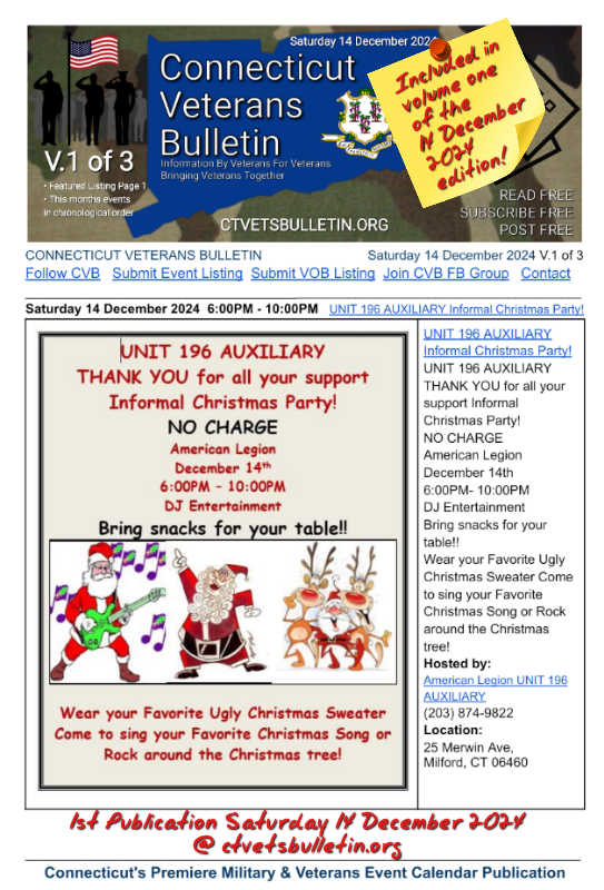 UNIT 196 AUXILIARY Informal Christmas Party!