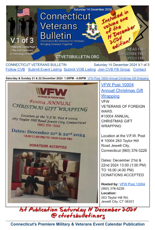 VFW Post 10004 Annual Christmas Gift Wrapping
