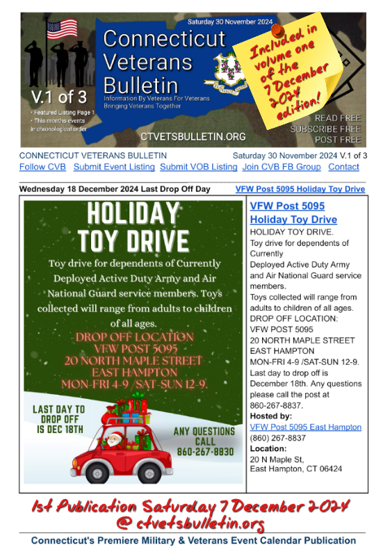 VFW Post 5095 Holiday Toy Drive