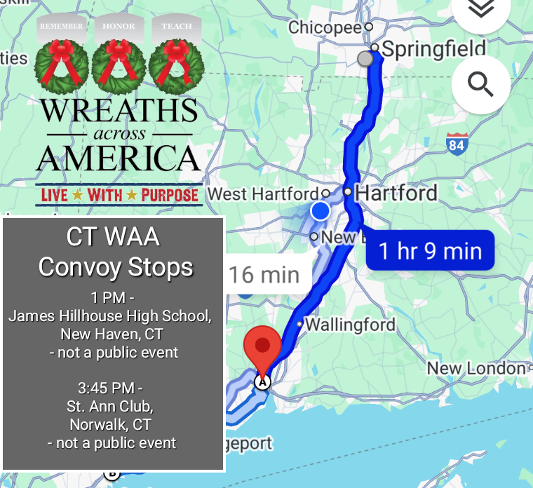 Wreaths Across America 2024 Arlington Convoy passes through Connecticut
