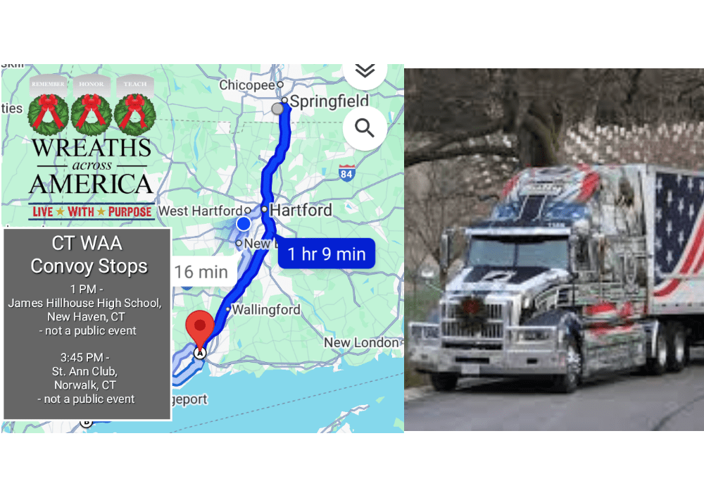 Wreaths Across America 2024 Arlington Convoy passes through Connecticut featured image