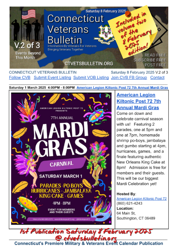 American Legion Kiltonic Post 72 7th Annual Mardi Gras
